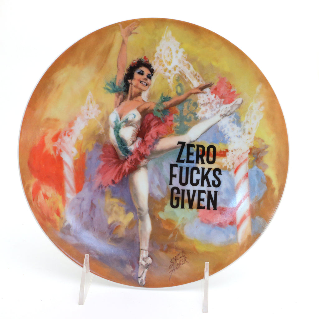 Zero F's ballerina, vintage plate,  Dirty Dishes Collection