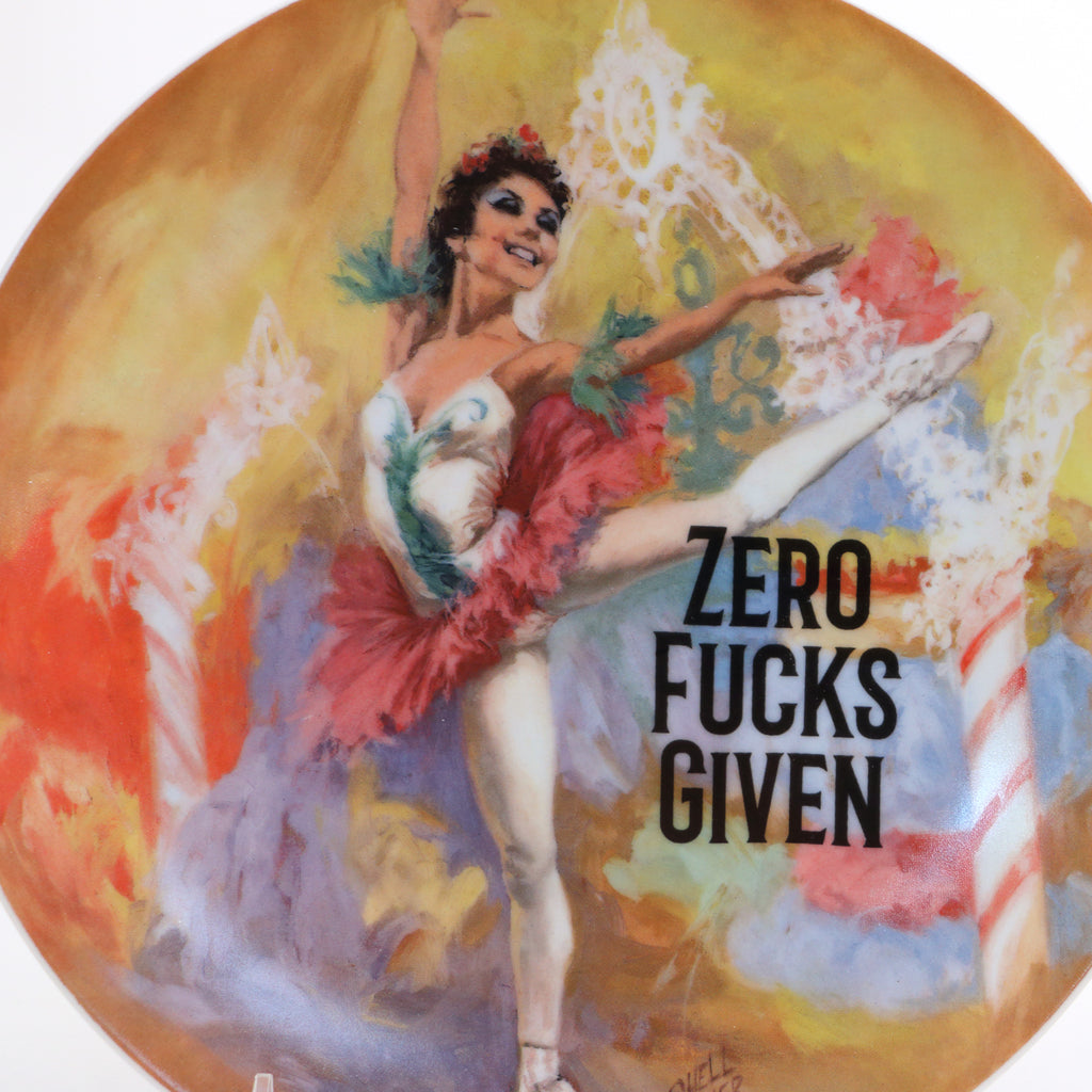 Zero F's ballerina, vintage plate,  Dirty Dishes Collection