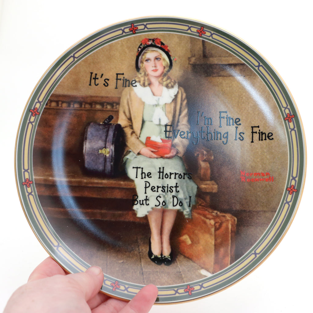 I'm Fine, vintage plate,  Dirty Dishes Collection