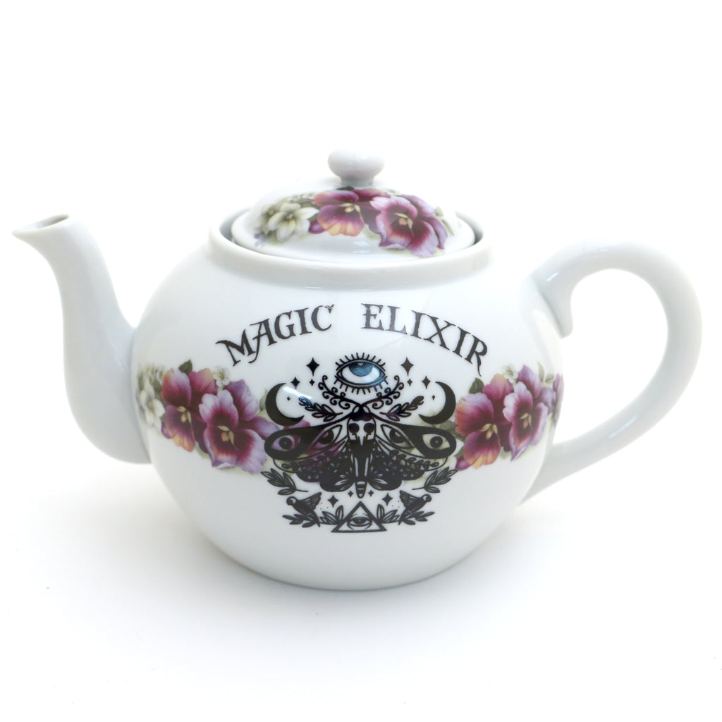 Magic Elixir vintage upcycled teapot with violets