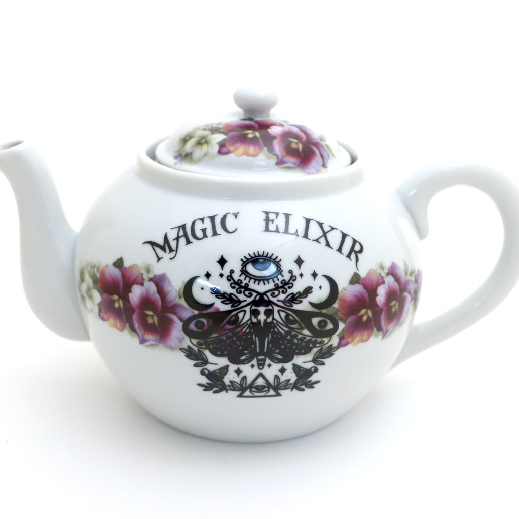 Magic Elixir vintage upcycled teapot with violets