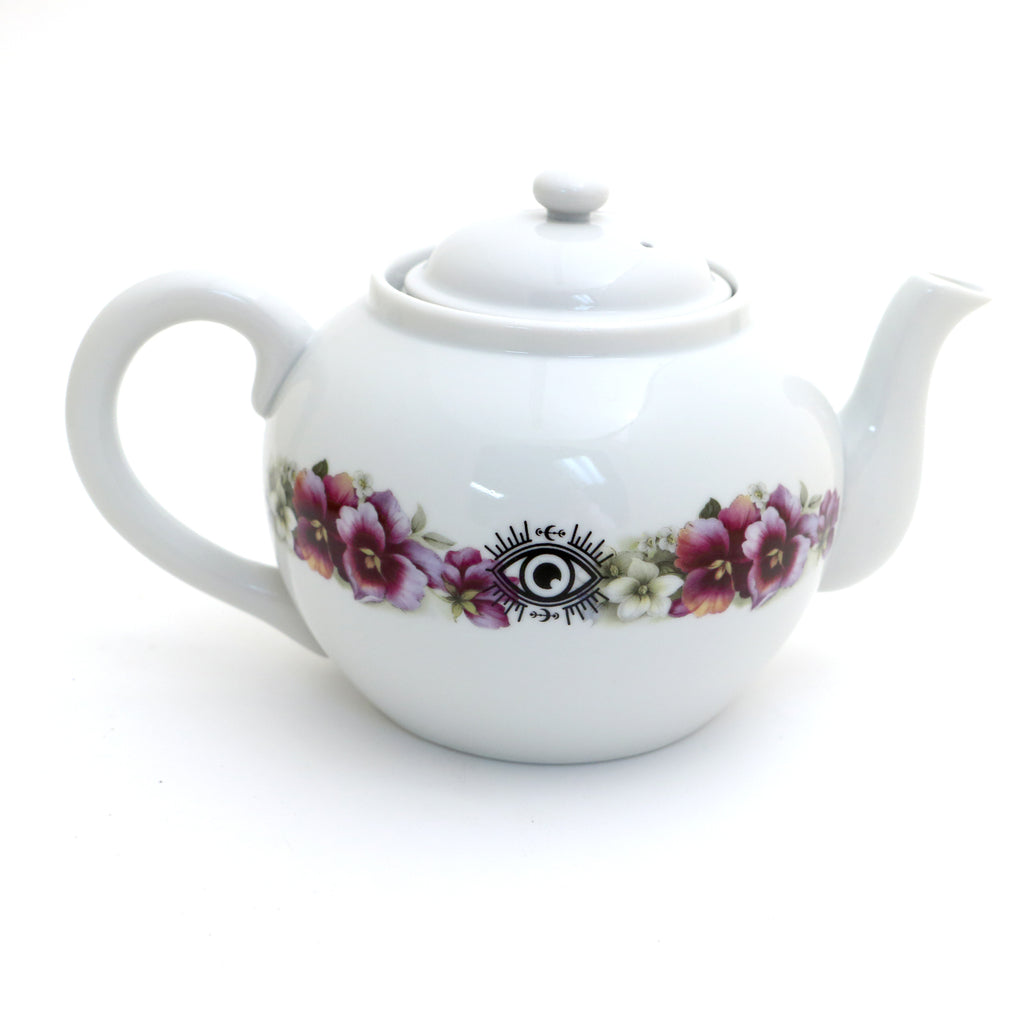 Magic Elixir vintage upcycled teapot with violets