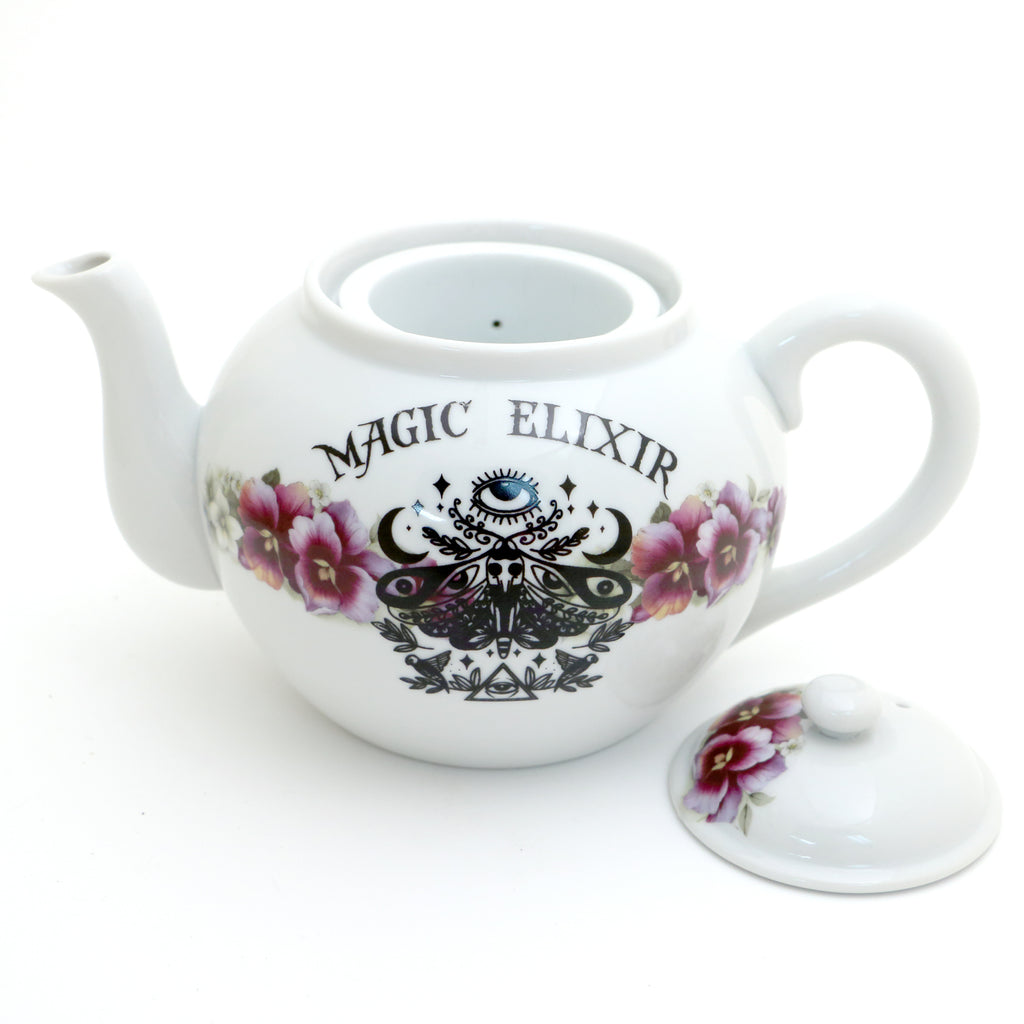 Magic Elixir vintage upcycled teapot with violets