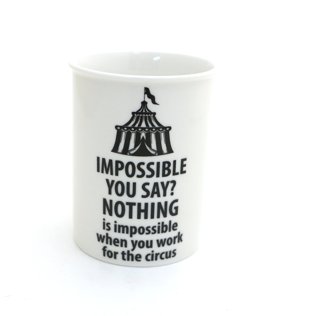 Impossible? Not if you work for the Circus pen and pencil cup, funny gift for co worker, can add pens