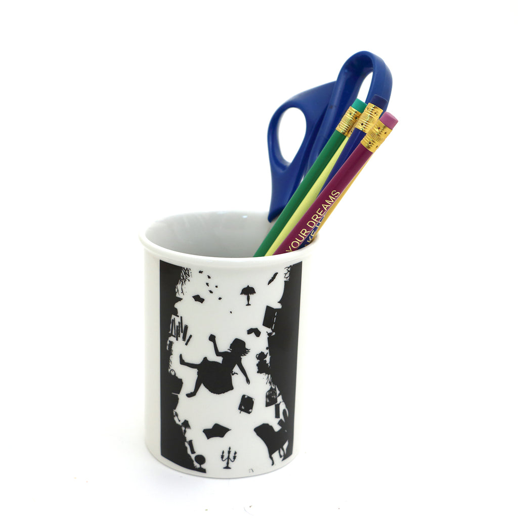 Alice in Wonderland Through the Looking Glass small vase, pencil cup, brush holder