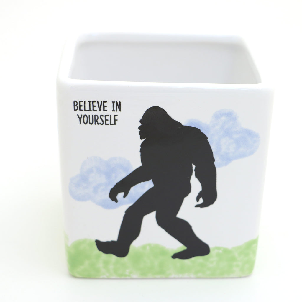 Bigfoot planter, square container, whimsical woodland decor