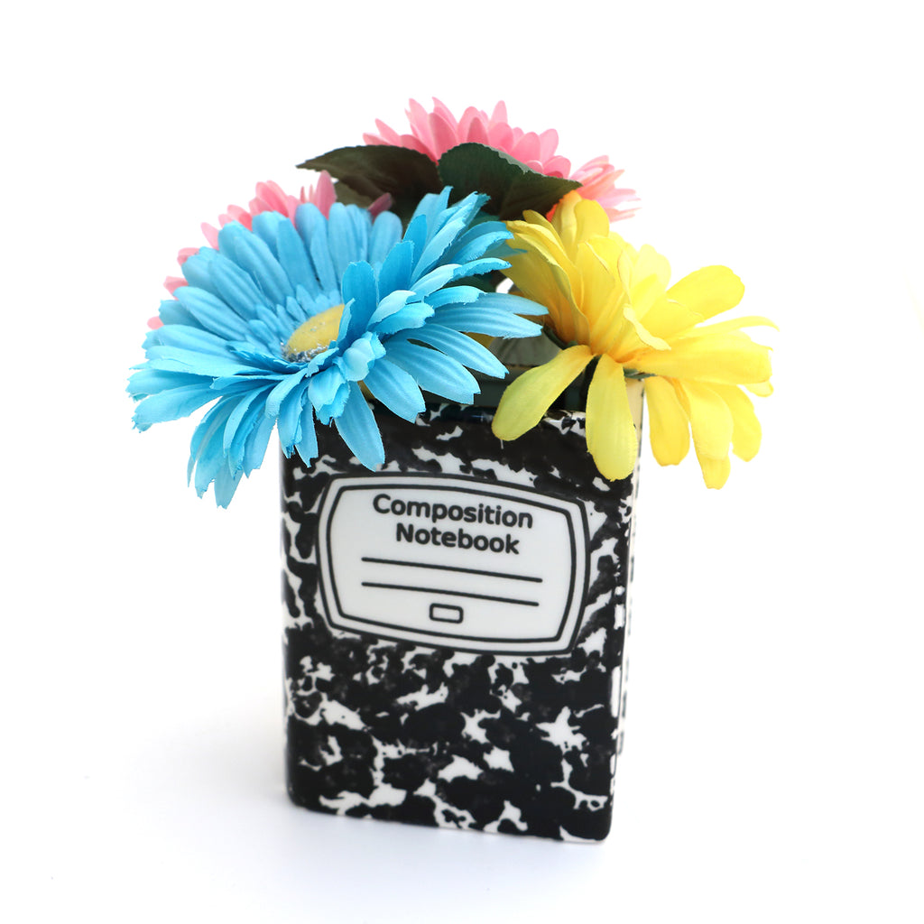 Book vase, composition notebook, planter or pencil holder
