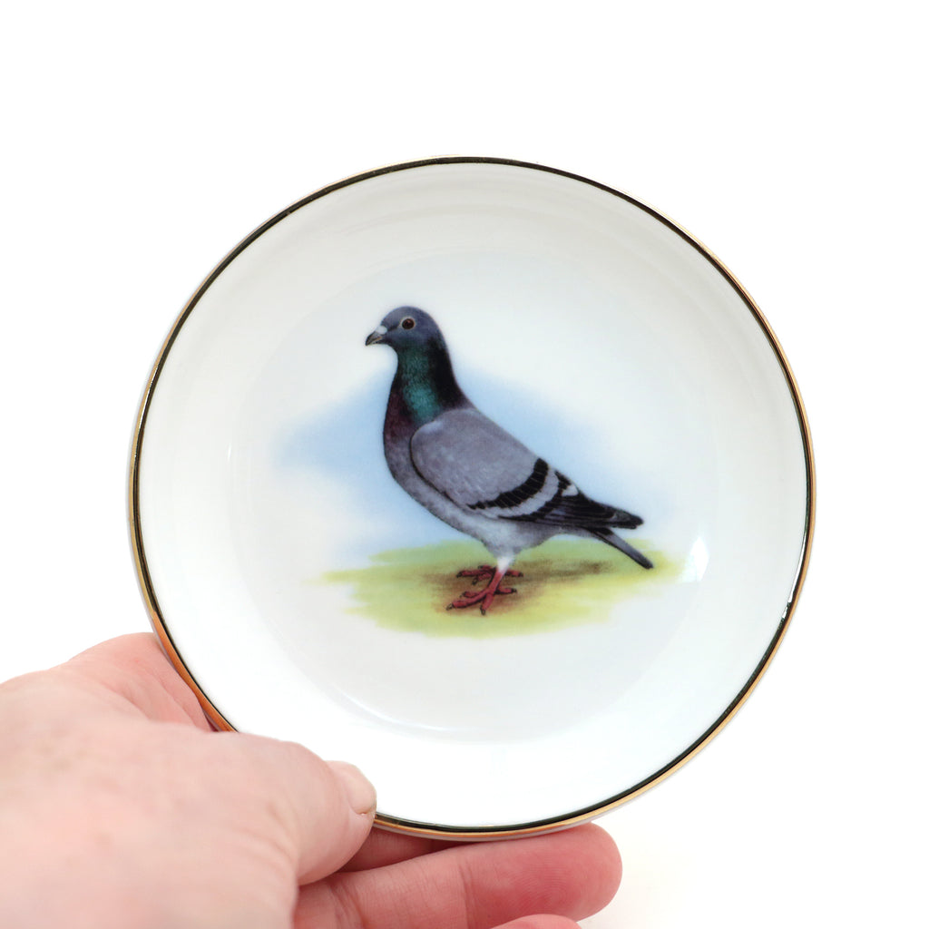 Pigeon Ring Dish,with 22K Gold, ring holder, trinket dish