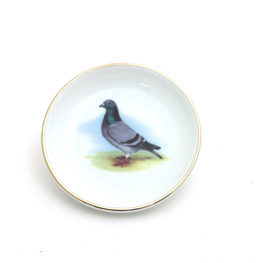 Pigeon Ring Dish,with 22K Gold, ring holder, trinket dish