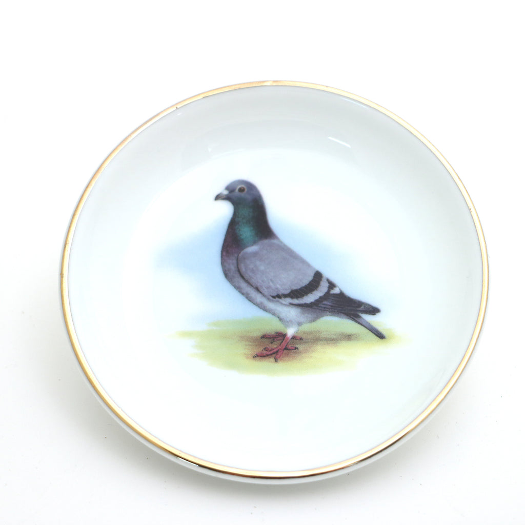 Pigeon Ring Dish,with 22K Gold, ring holder, trinket dish