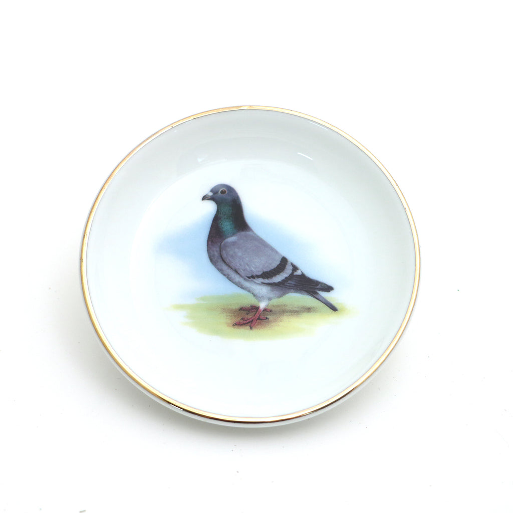 Pigeon Ring Dish,with 22K Gold, ring holder, trinket dish