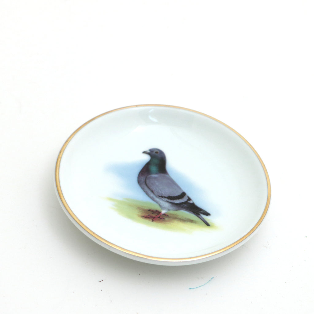 Pigeon Ring Dish,with 22K Gold, ring holder, trinket dish