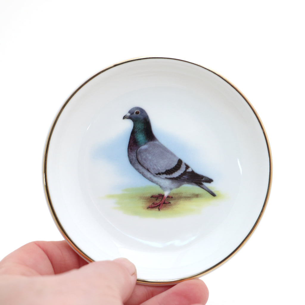 Pigeon Ring Dish,with 22K Gold, ring holder, trinket dish