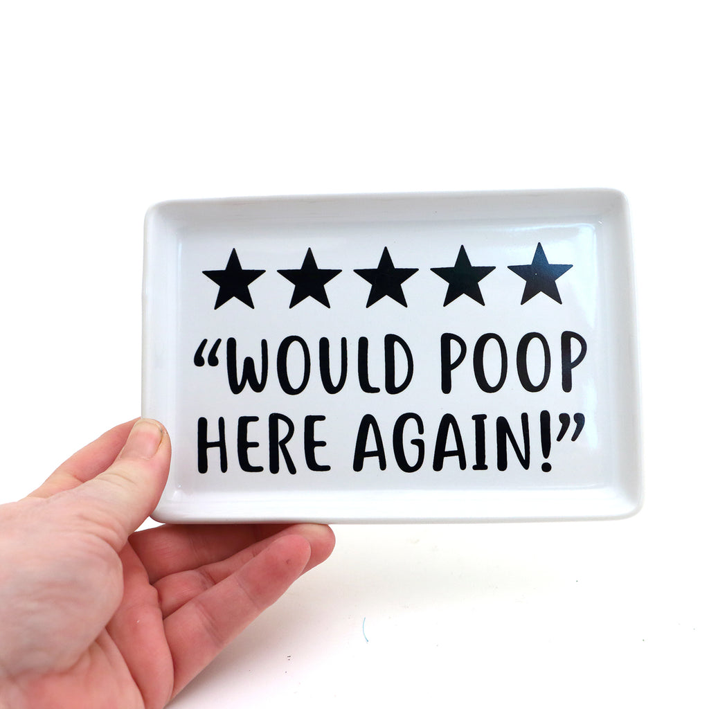 Poop Review soap dish, funny tray, bathroom decor, novelty gift