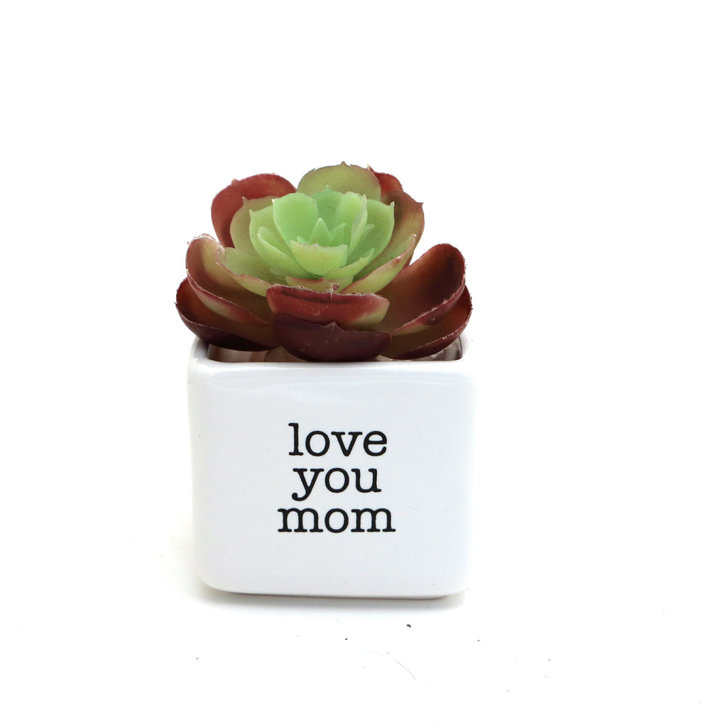 Love you mom, mini planter or succulent pot. Mother's Day gift