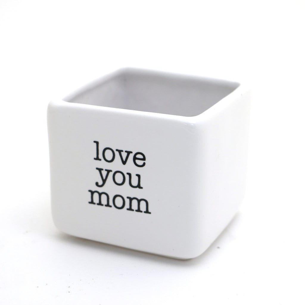 Love you mom, mini planter or succulent pot. Mother's Day gift