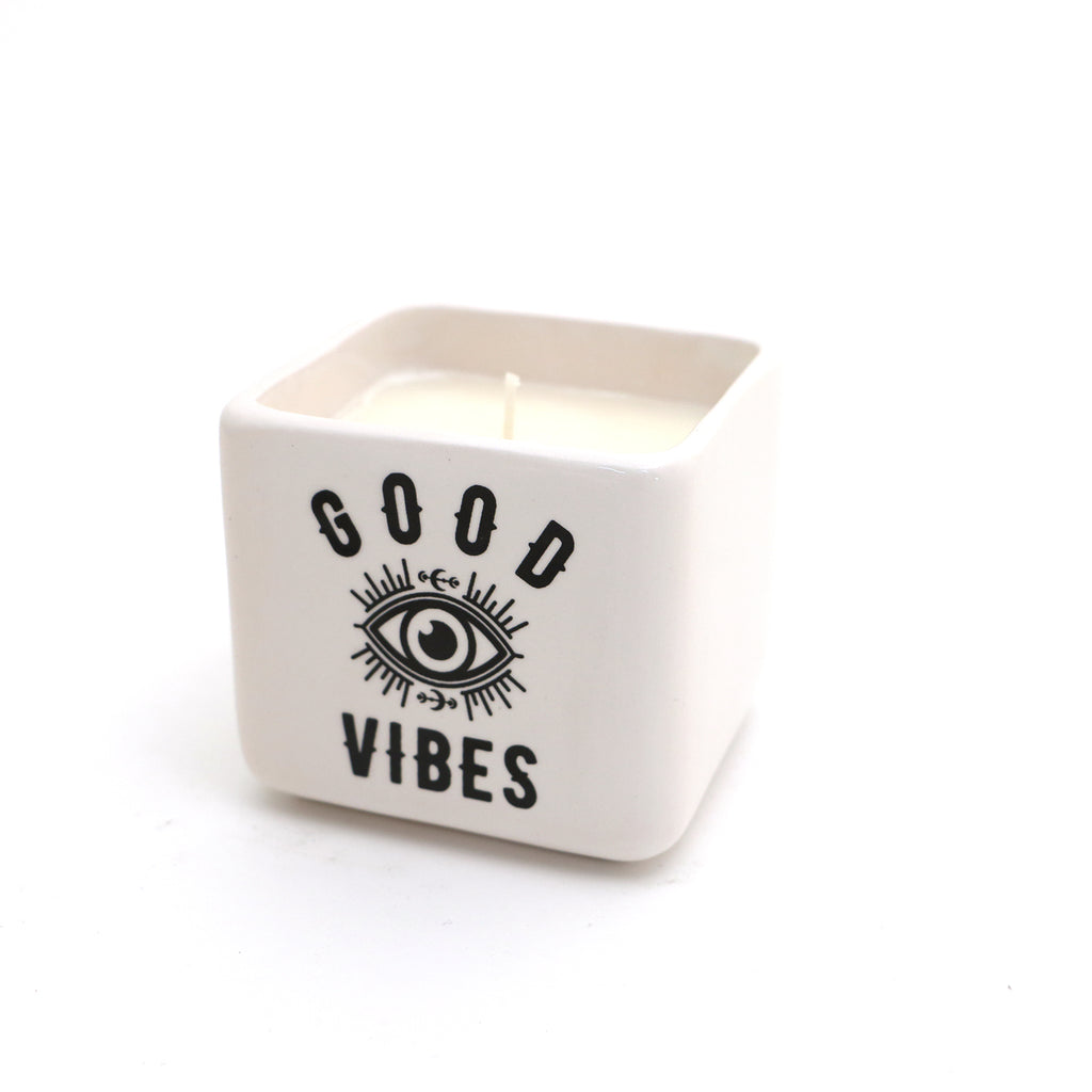 Good Vibes scented candle, hand poured soy candle, third eye chakra, intention setting
