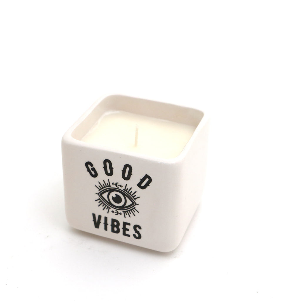 Good Vibes scented candle, hand poured soy candle, third eye chakra, intention setting