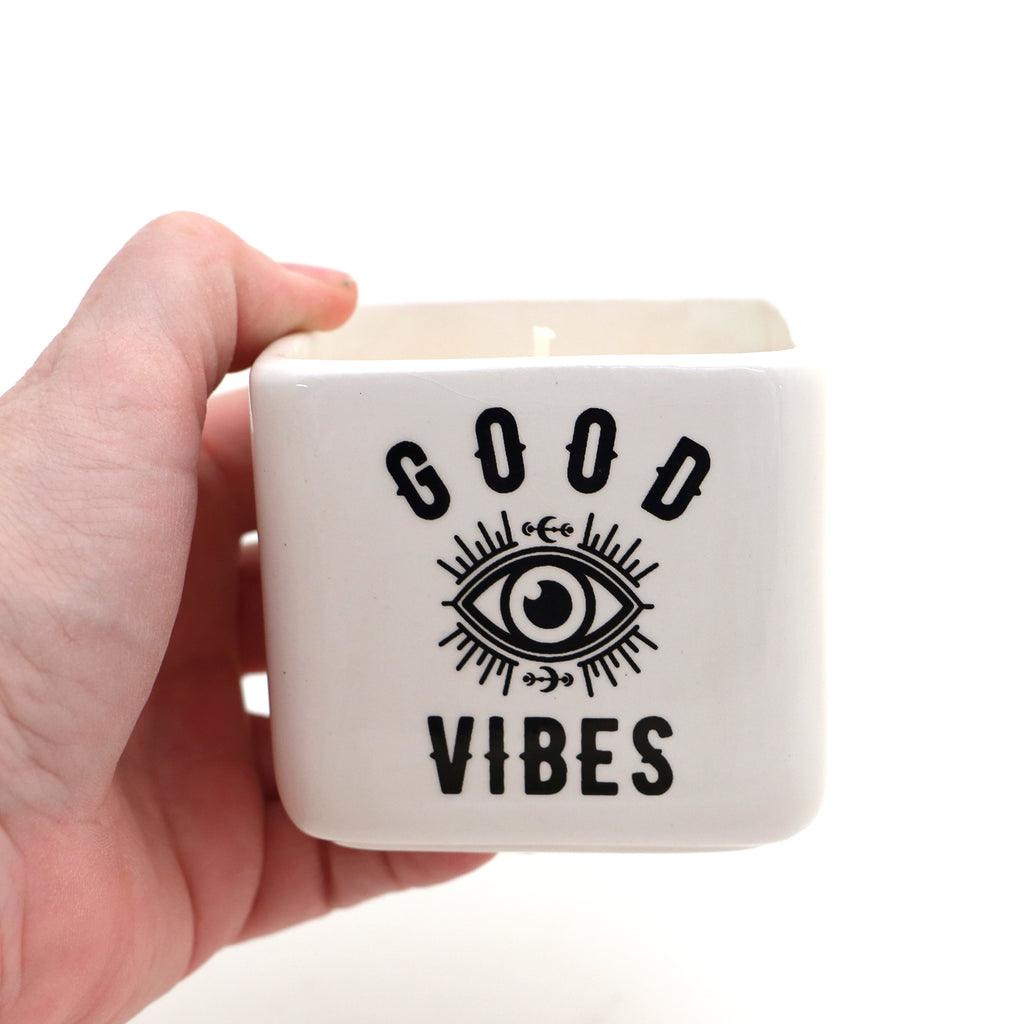Good Vibes scented candle, hand poured soy candle, third eye chakra, intention setting