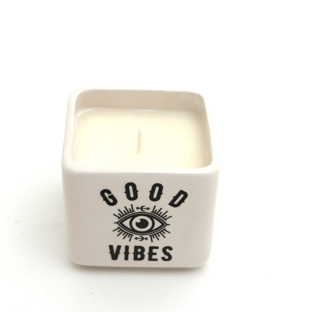 Good Vibes scented candle, hand poured soy candle, third eye chakra, intention setting