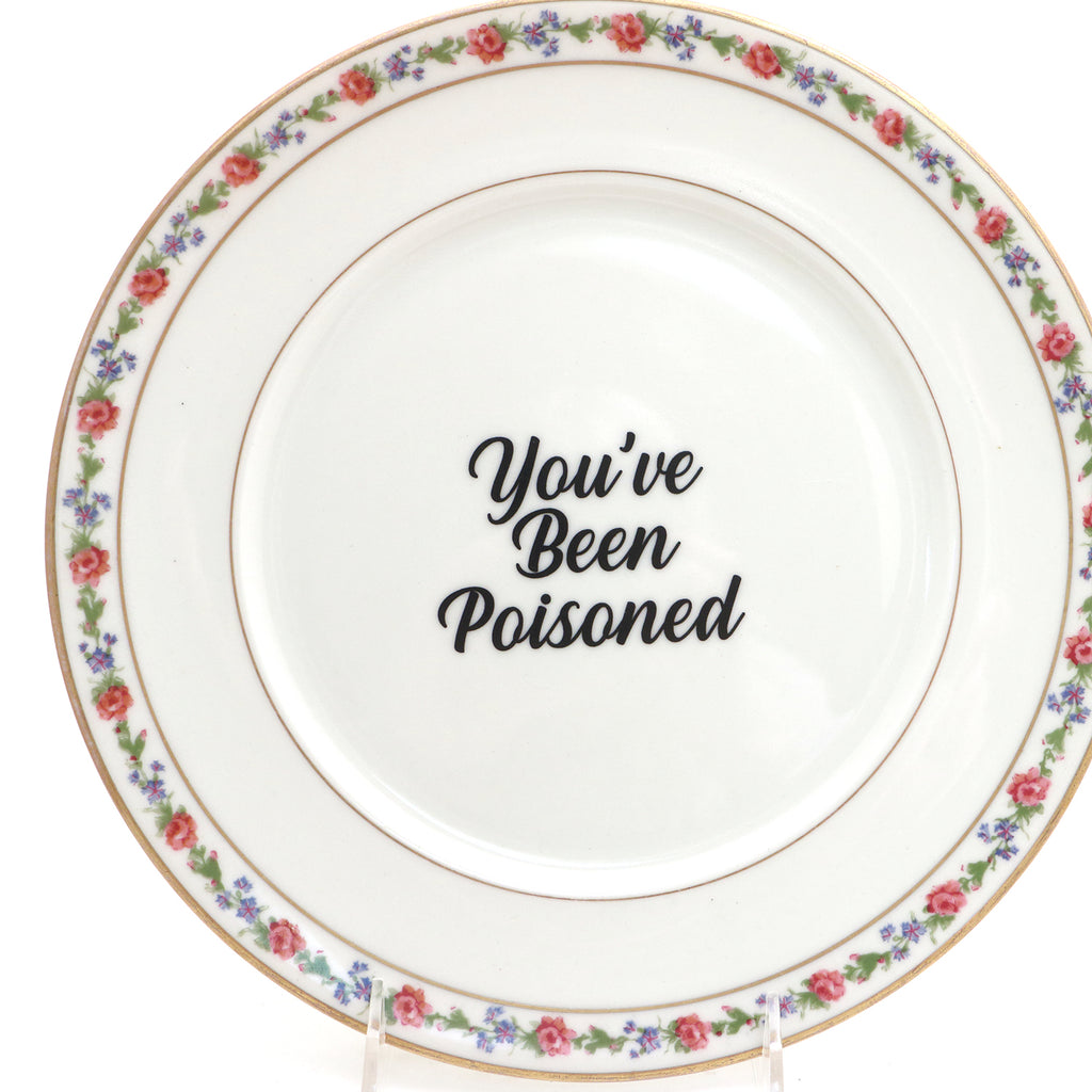 You've Been Poisoned, Funny plate, vintage upcycled 10.5 inch dinner plate