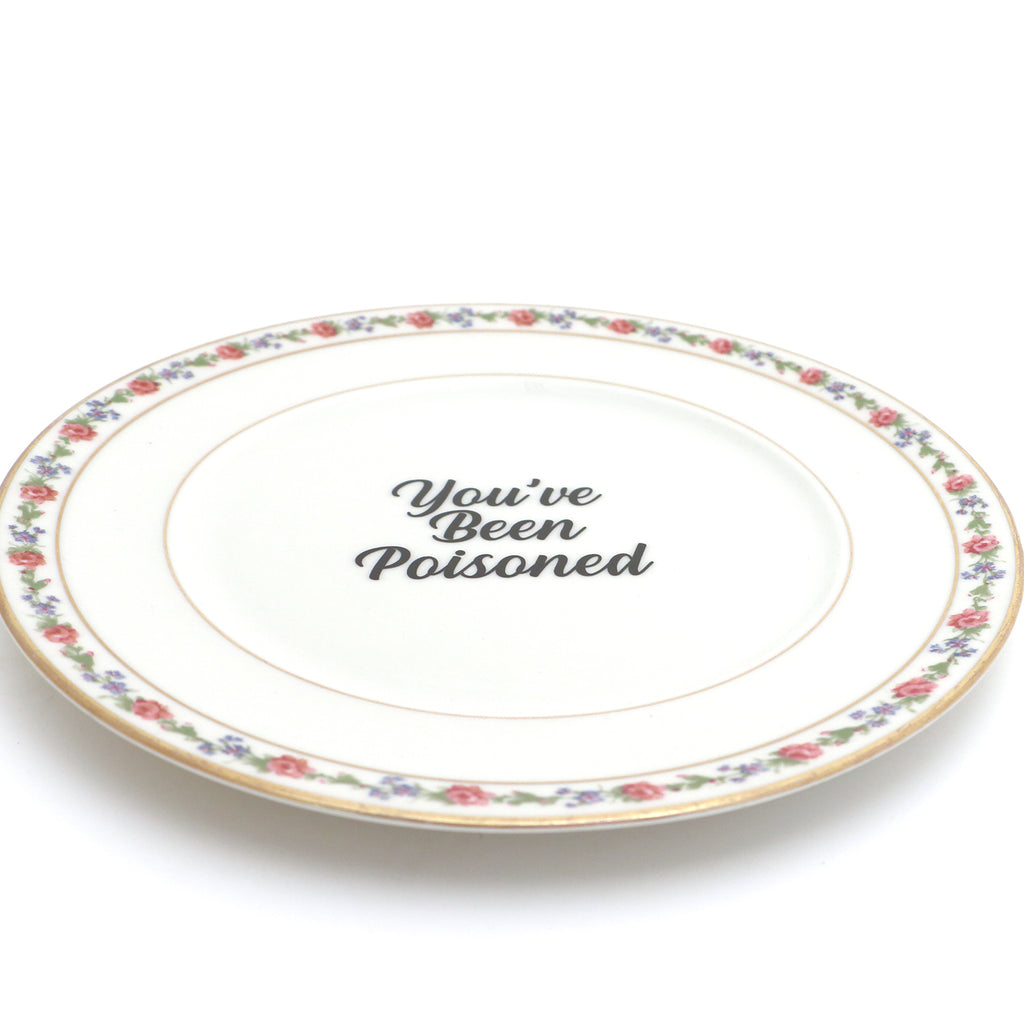 You've Been Poisoned, Funny plate, vintage upcycled 10.5 inch dinner plate
