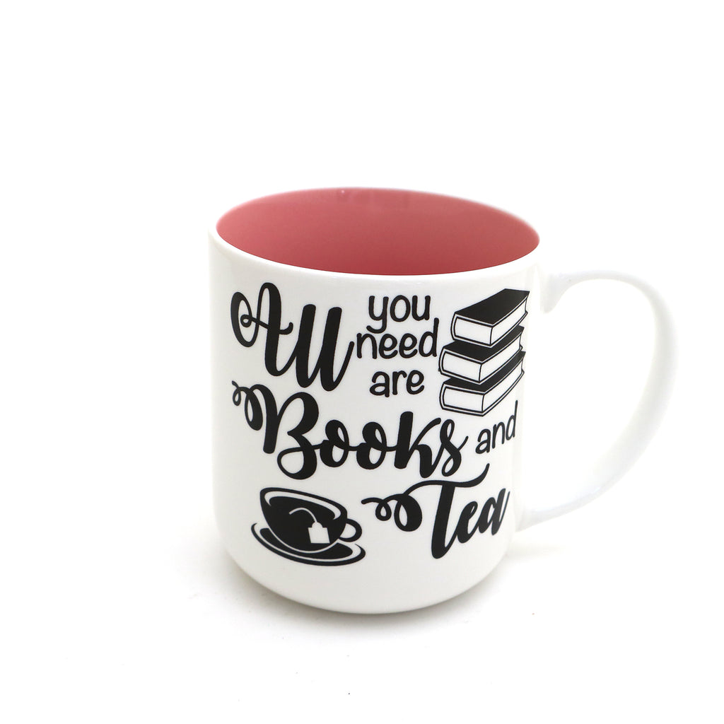 Books and Tea mug, All you Need are books and tea, reading mug