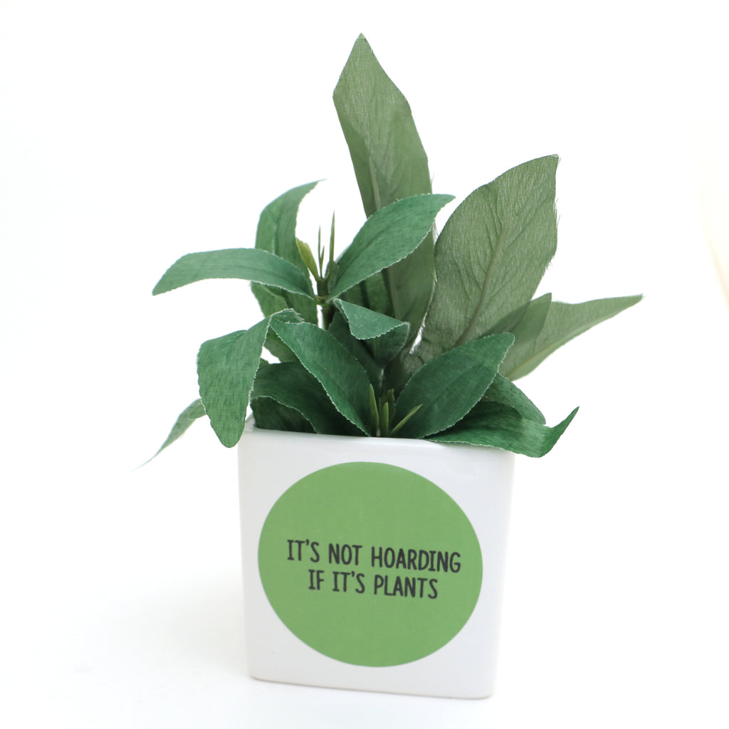 Not Hoarding if It's Plants square planter, gift for Plant Mom, Plant Lover