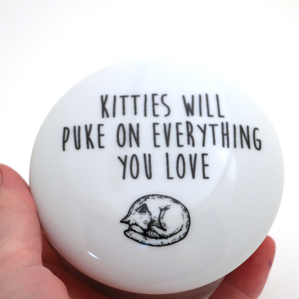 Cat jewelry box, ring box, Kitties will Puke on Everything You Love
