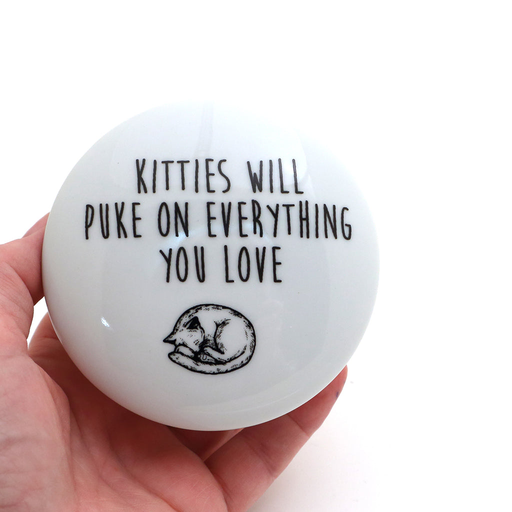 Cat jewelry box, ring box, Kitties will Puke on Everything You Love