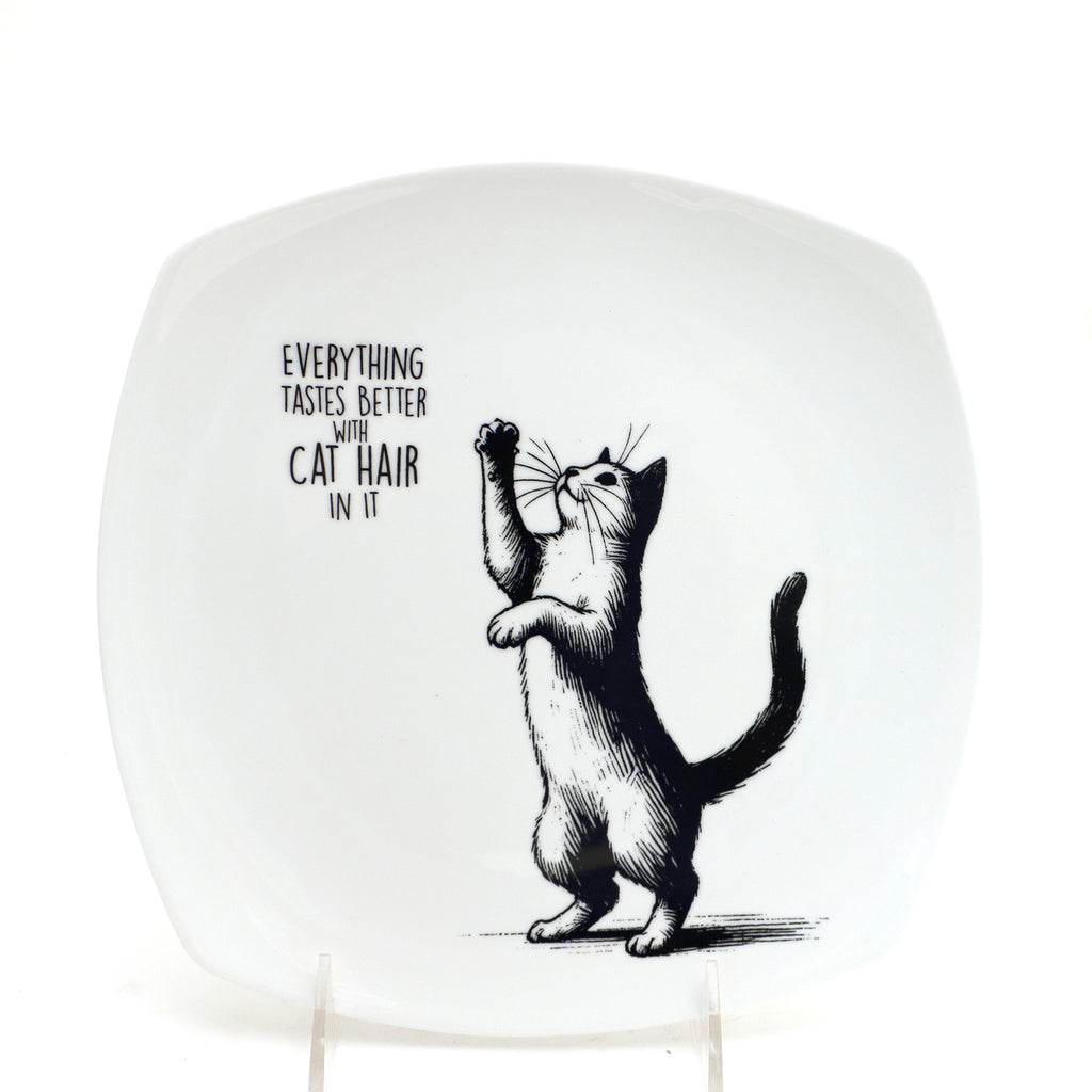 Cat Hair Platter, Square plate, Everything Tastes Better with Cat Hair in It