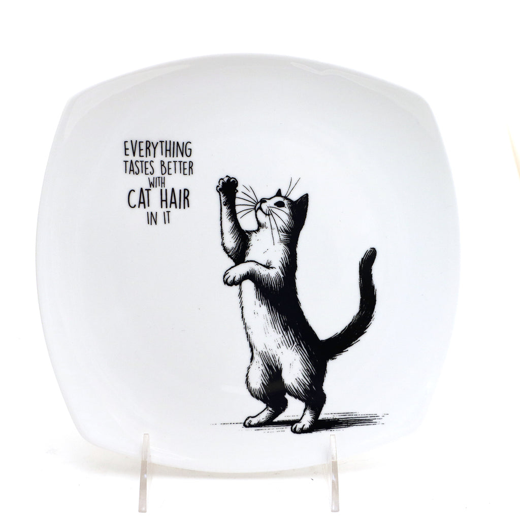 Cat Hair Platter, Square plate, Everything Tastes Better with Cat Hair in It