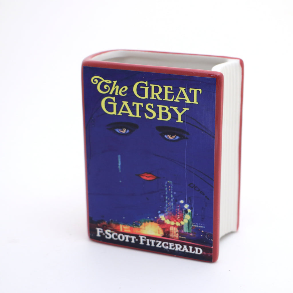 Ceramic book vase, The Great Gatsby,  pencil holder, book shaped planter, classic novel