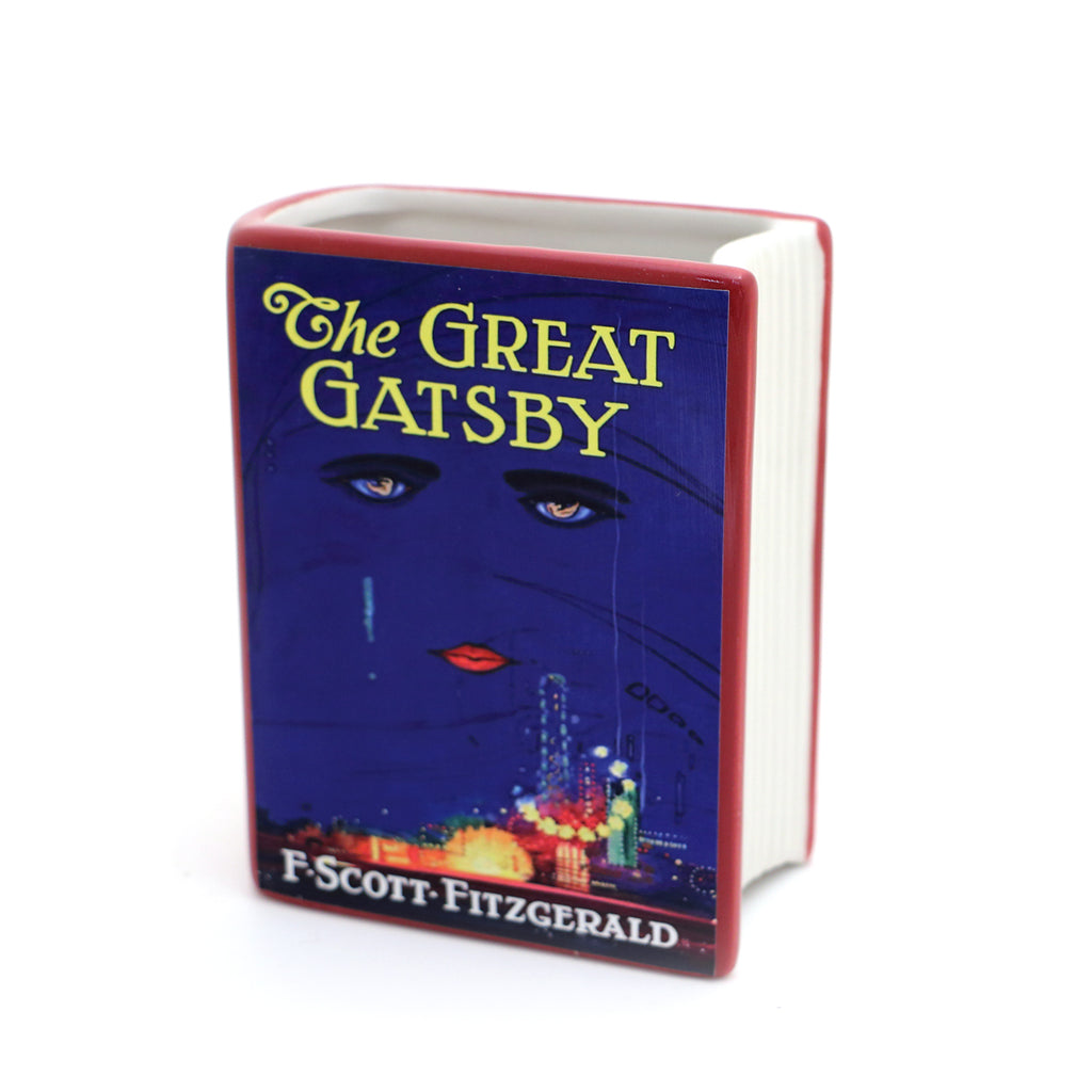 Ceramic book vase, The Great Gatsby,  pencil holder, book shaped planter, classic novel