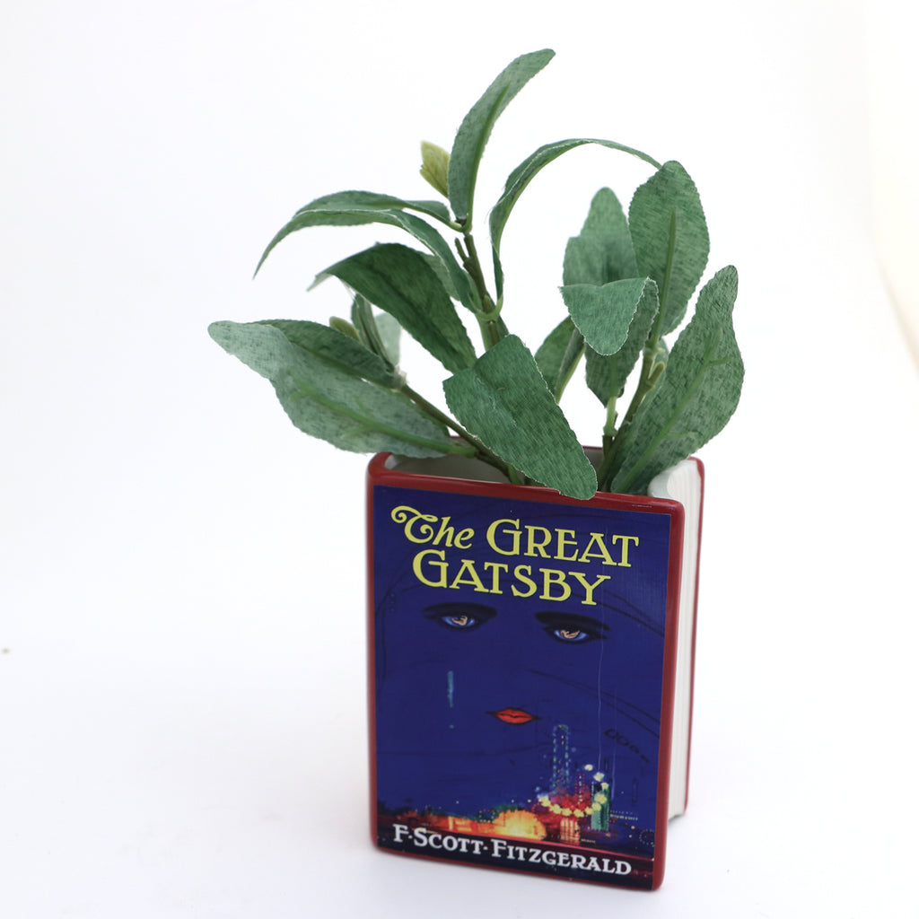 Ceramic book vase, The Great Gatsby,  pencil holder, book shaped planter, classic novel