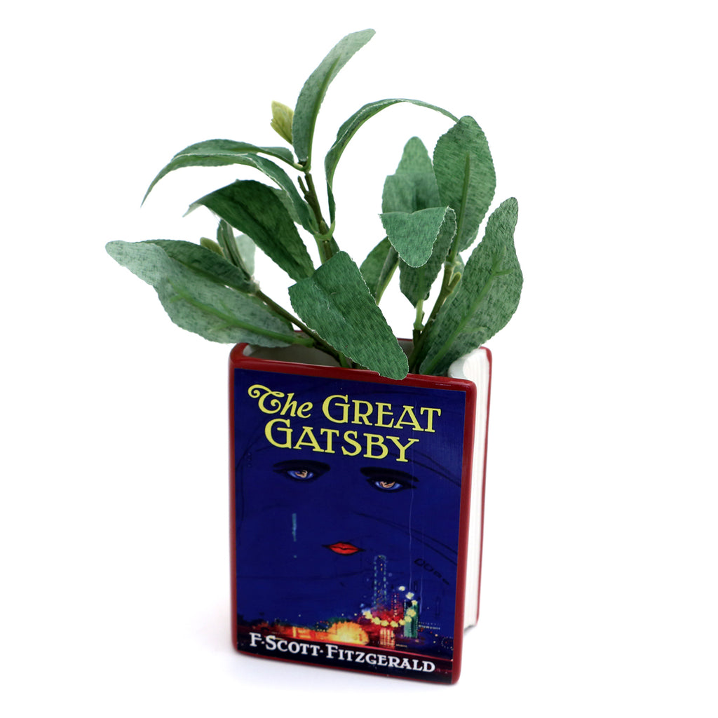 Ceramic book vase, The Great Gatsby,  pencil holder, book shaped planter, classic novel