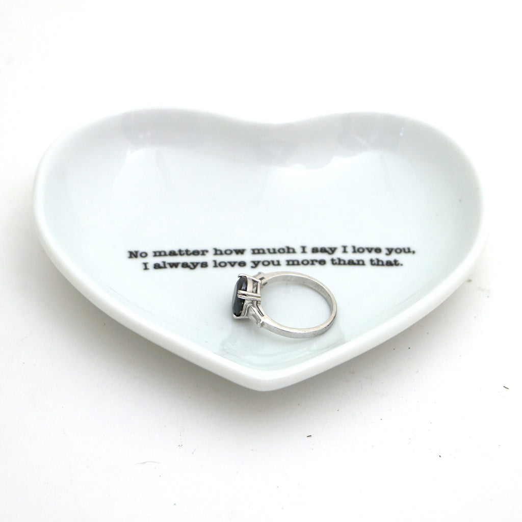 I Love You Heart shaped ring dish, trinket holder, small gift friendship and love