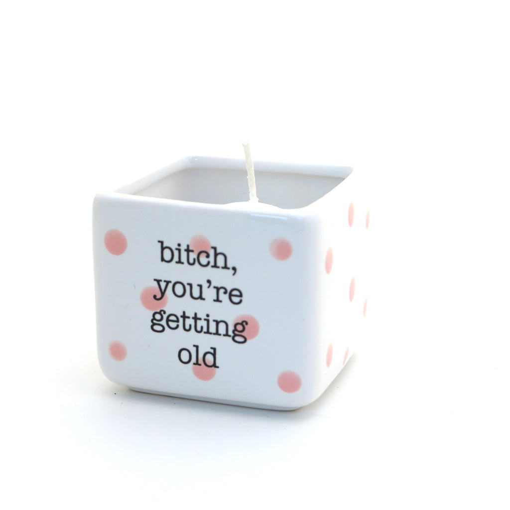 Mini planter or candle holder, Bitch you're Old, Birthday gift for her