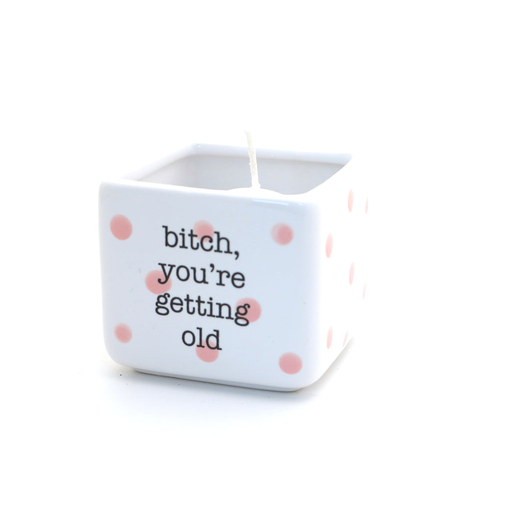 Mini planter or candle holder, Bitch you're Old, Birthday gift for her