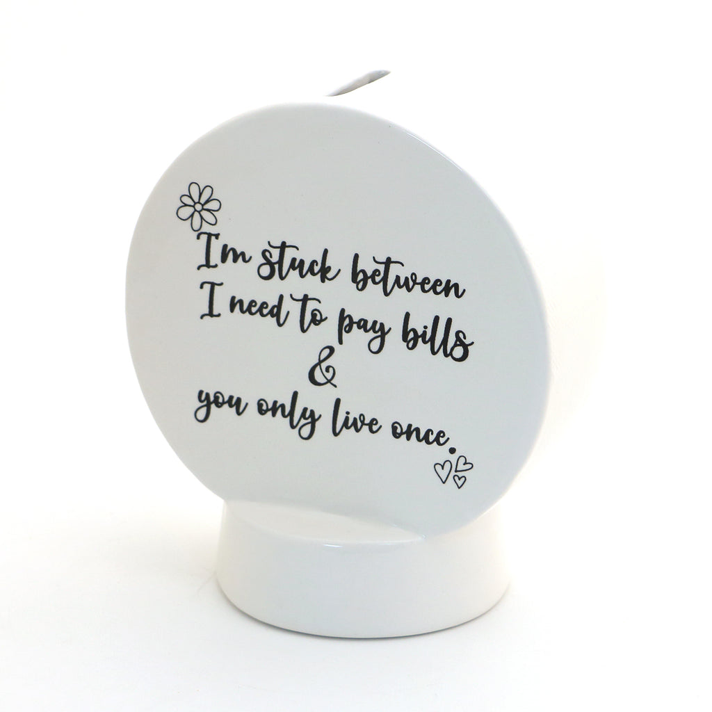 Pay the Bills bank, Funny birthday gift, modern piggy bank