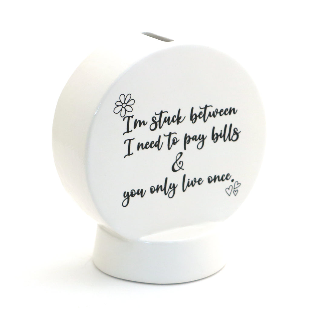 Pay the Bills bank, Funny birthday gift, modern piggy bank