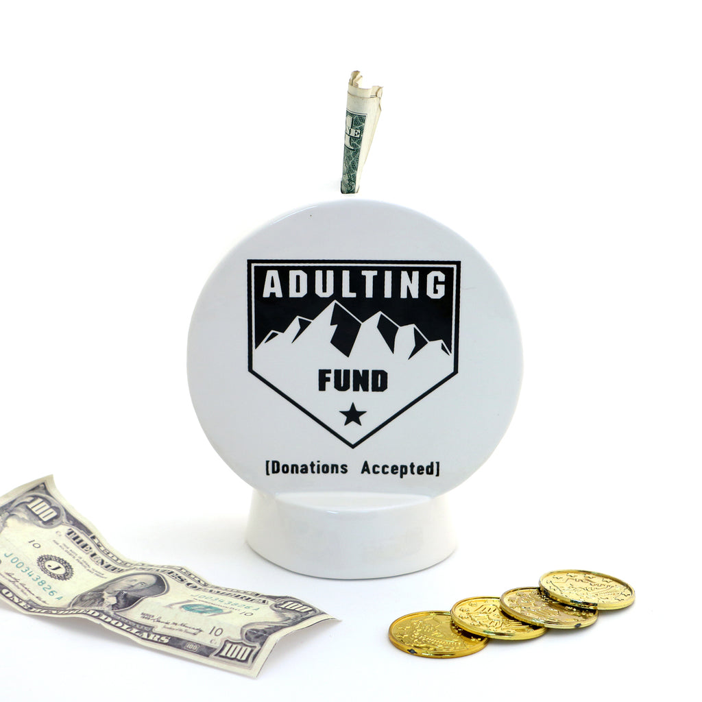 Adulting bank, Funny birthday gift, modern piggy bank