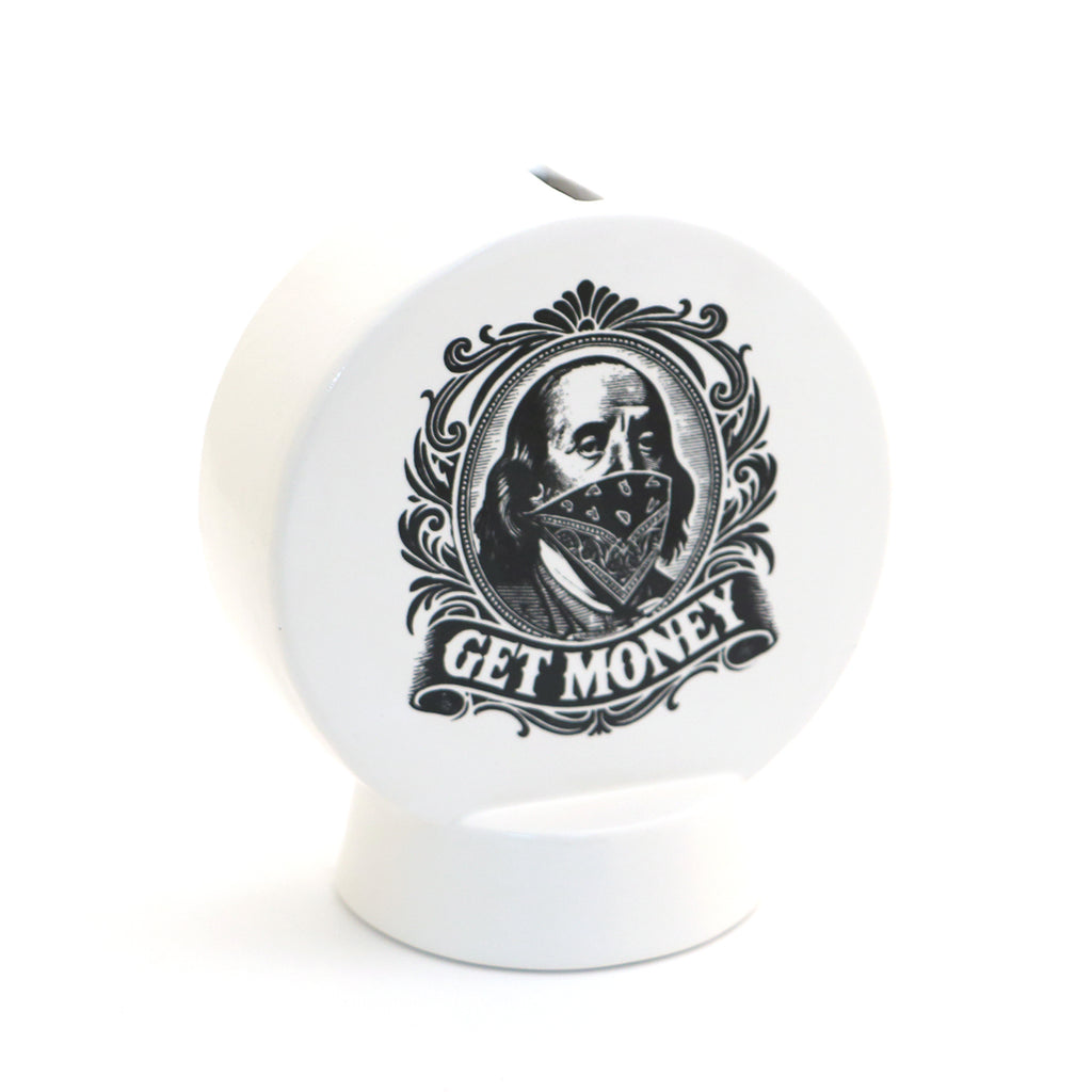 Benjamin Franklin bank, Get Money, Funny birthday gift, modern piggy bank
