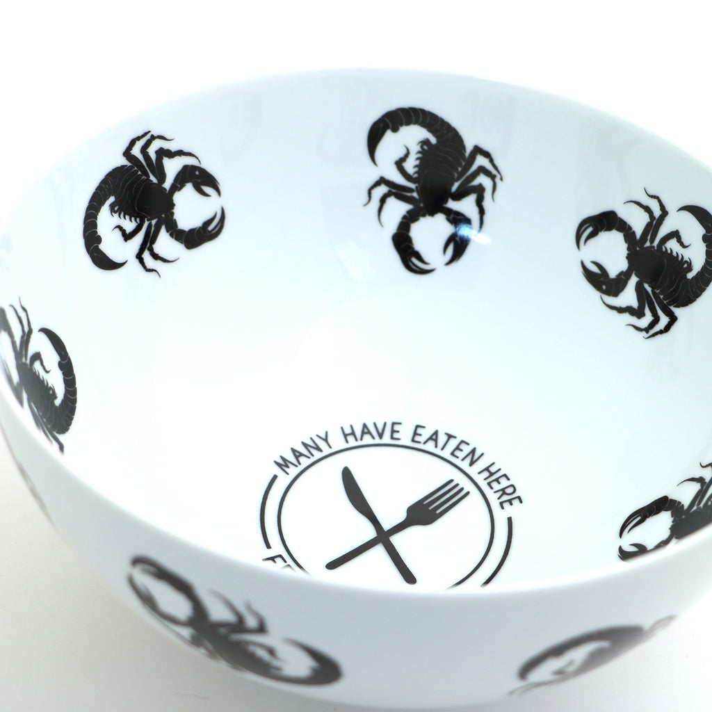 Scorpion salad bowl, funny large ceramic serving bowl