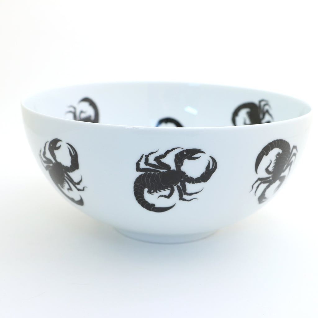 Scorpion salad bowl, funny large ceramic serving bowl