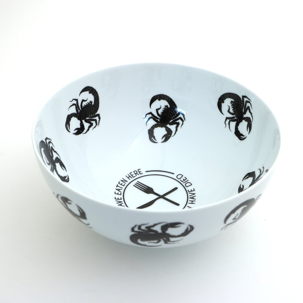 Scorpion salad bowl, funny large ceramic serving bowl