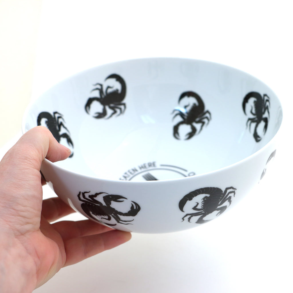 Scorpion salad bowl, funny large ceramic serving bowl