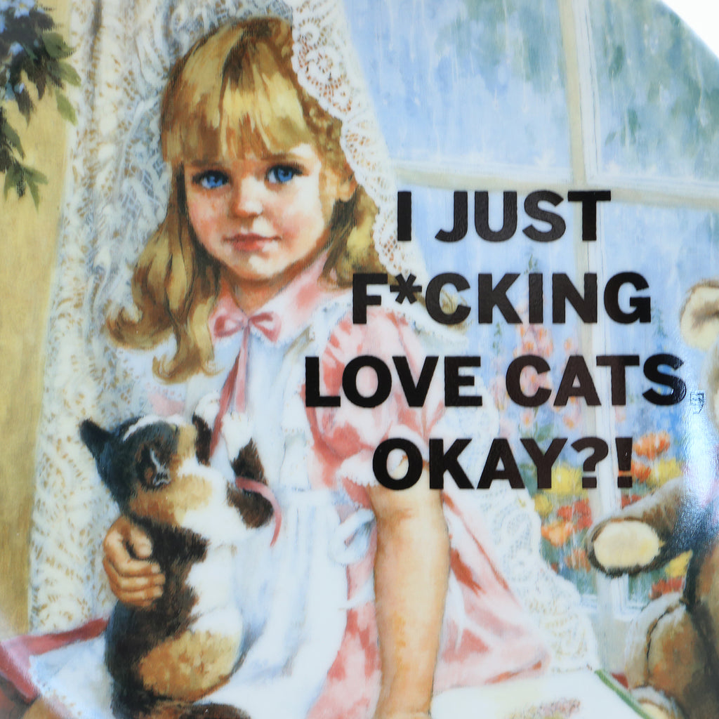 I Just Love Cats plate, Dirty Dishes collection, vintage collectible