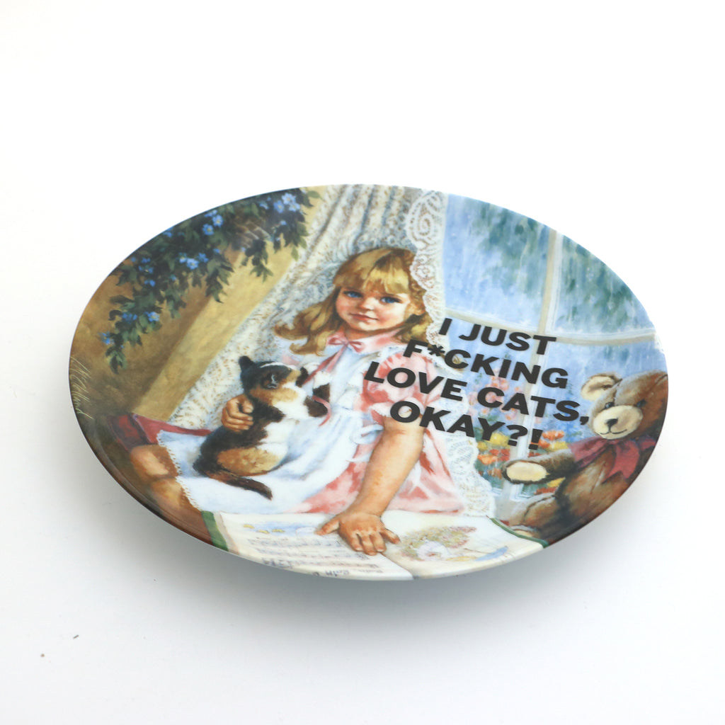 I Just Love Cats plate, Dirty Dishes collection, vintage collectible
