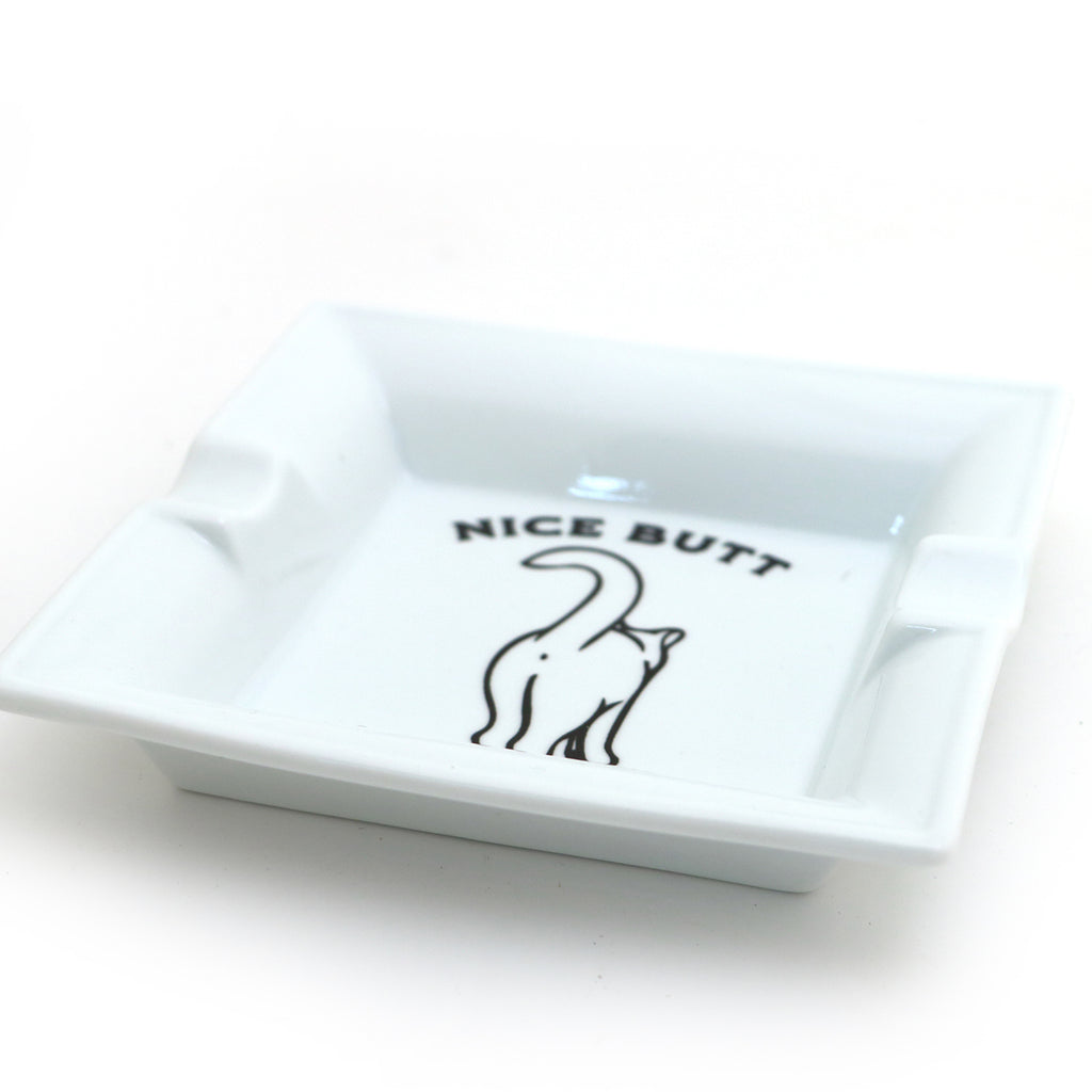 Ceramic Ashtray Nice Butt, Gift for smoker who loves cats